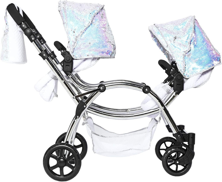 Roma Amy Childs Polly Sparkle Doppel-Puppenwagen 2-in-1 Kinderwagen & Babytragetasche – Meerjungfrau
