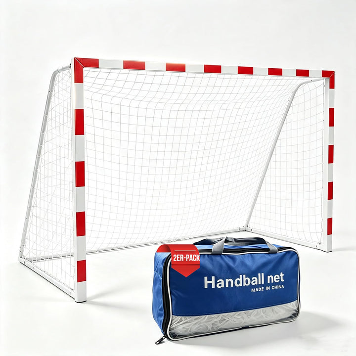 Handballnetz 3x2m Polypropylen mit 2m Befestigungsseil, 2er Set