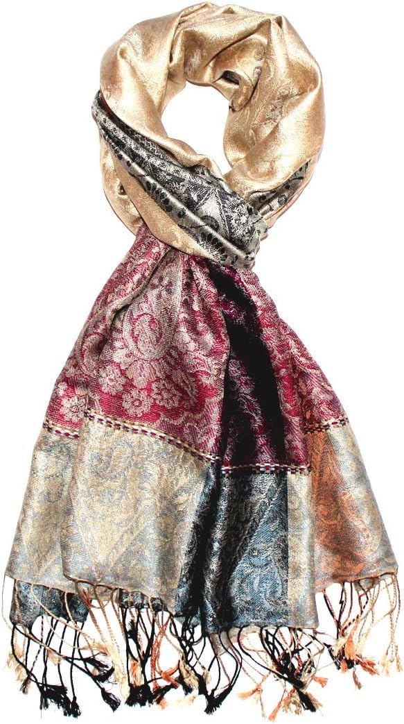 Lorenzo Cana Pashmina Damenschal Schaltuch jacquard gewebt aus 100% Seide, 70 cm x 190 cm Paisleymus