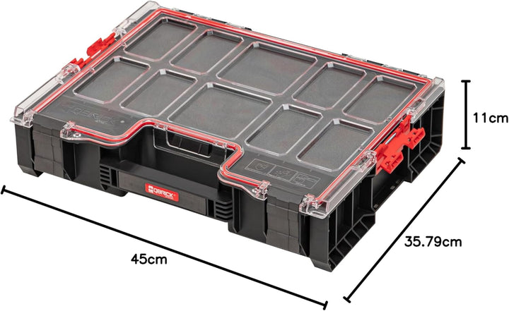 Qbrick System Werkzeugkoffer Werkzeugkasten Leer Werkzeugkiste PRO Organizer 300 MFI Schwarz Rot 450