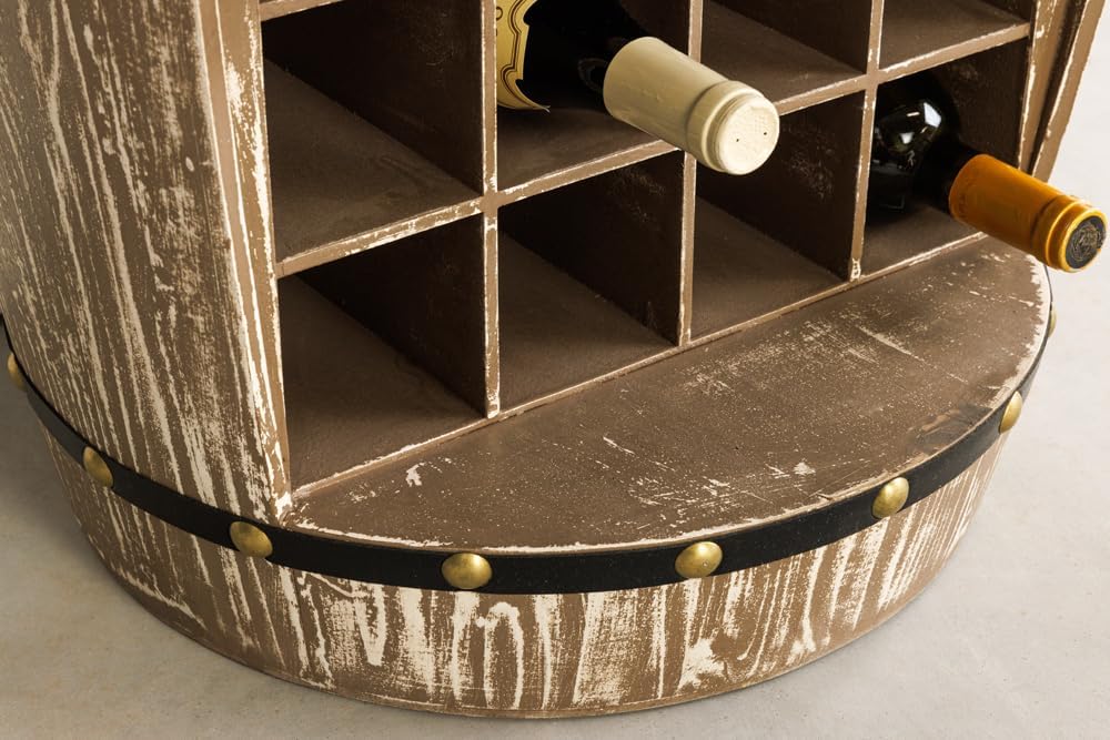 invicta INTERIOR riess-Ambiente.de Shabby Chic Weinregal Bodega 97cm Natur Pinie Weinfass für 24 Fla