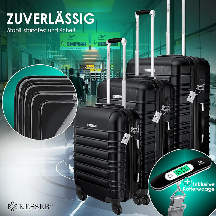 KESSER® 3tlg. Hartschalenkofferset Hartschalenkoffer Reisekoffer Set Reisekofferset Trolley Koffer I