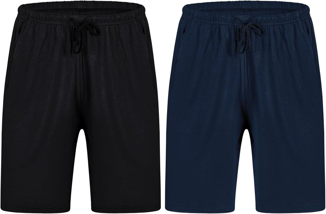 Chalier Cozy 2er Pack Pyjamahose Herren Kurz Modal Schlafanzughose Weich Verstellbare Taille, Beidse