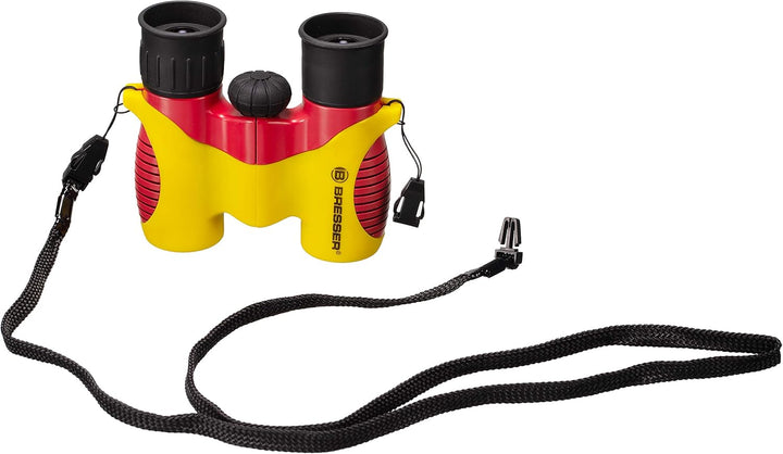 Bresser Junior Kinderfernglas 6x21 Schwarz-Rot-Gold mit gummierter Oberfläche, Dioptrienausgleich, M