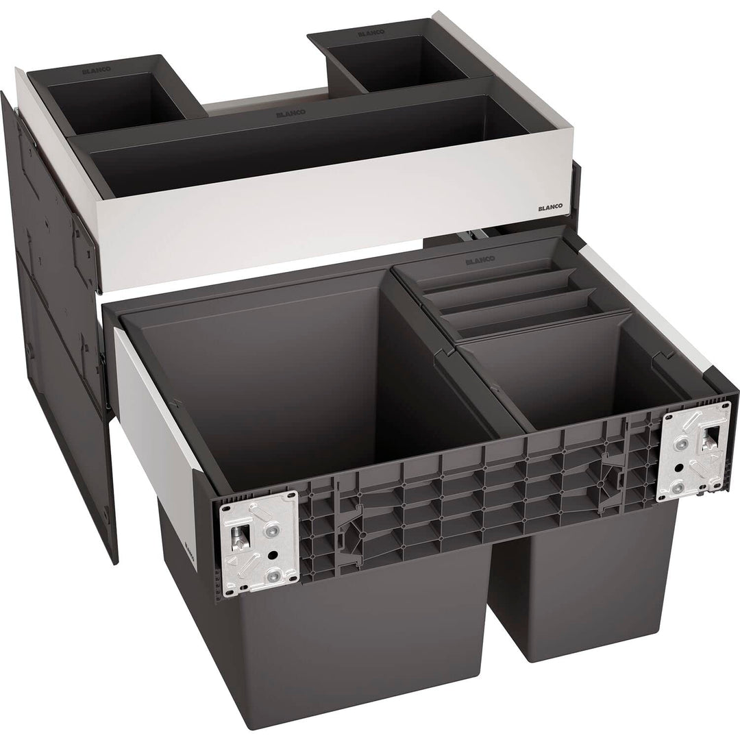 BLANCO SELECT II XL 60/3 Orga | Kunststoff, Alu | 60er Unterschrank | Auszugssystem zur Frontanbindu