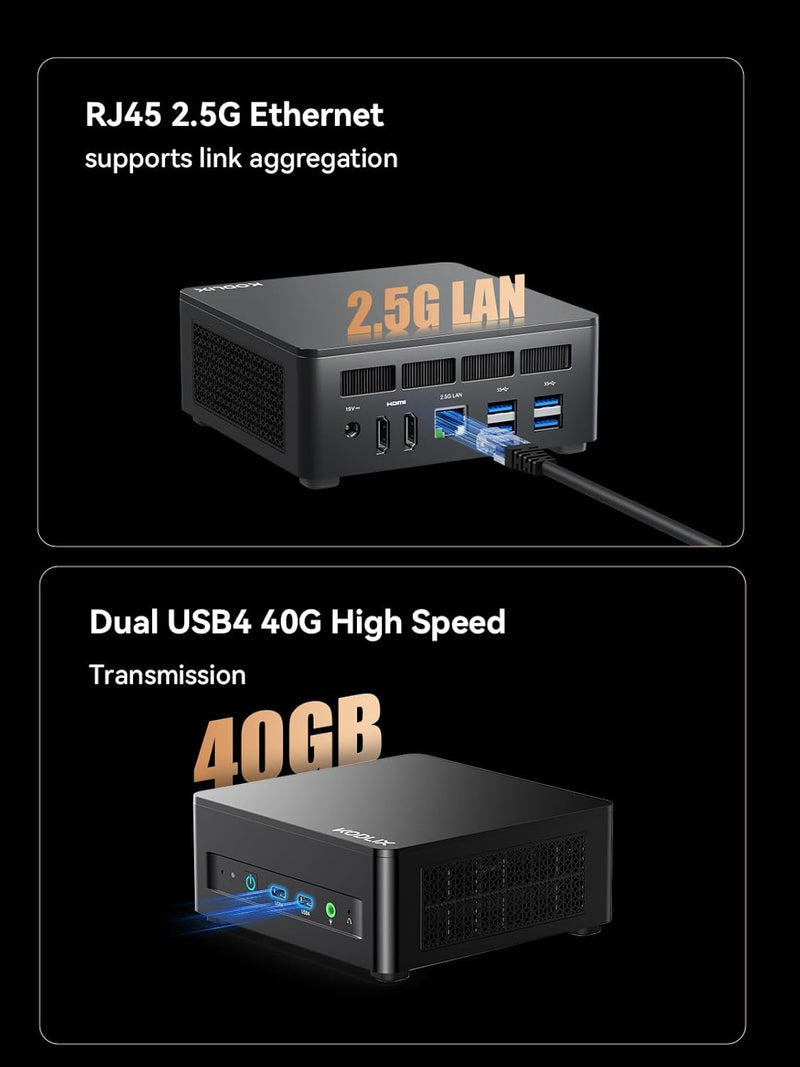 MINIS FORUM Mini PC AD69, Mini Desktop Computer with AMD Ryzen 9 6900HX(8C/16T, up to 4.9GHz),32GB D