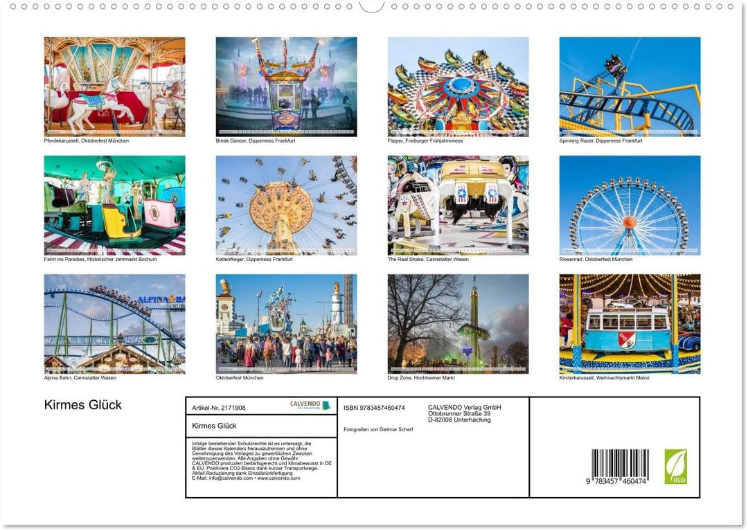 Kirmes Glück (hochwertiger Premium Wandkalender 2026 DIN A2 quer), Kunstdruck in Hochglanz: Brillant