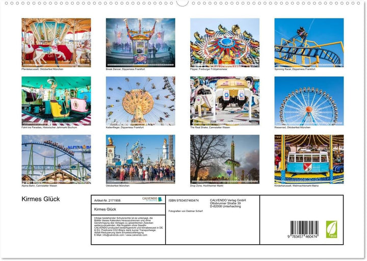 Kirmes Glück (hochwertiger Premium Wandkalender 2026 DIN A2 quer), Kunstdruck in Hochglanz: Brillant