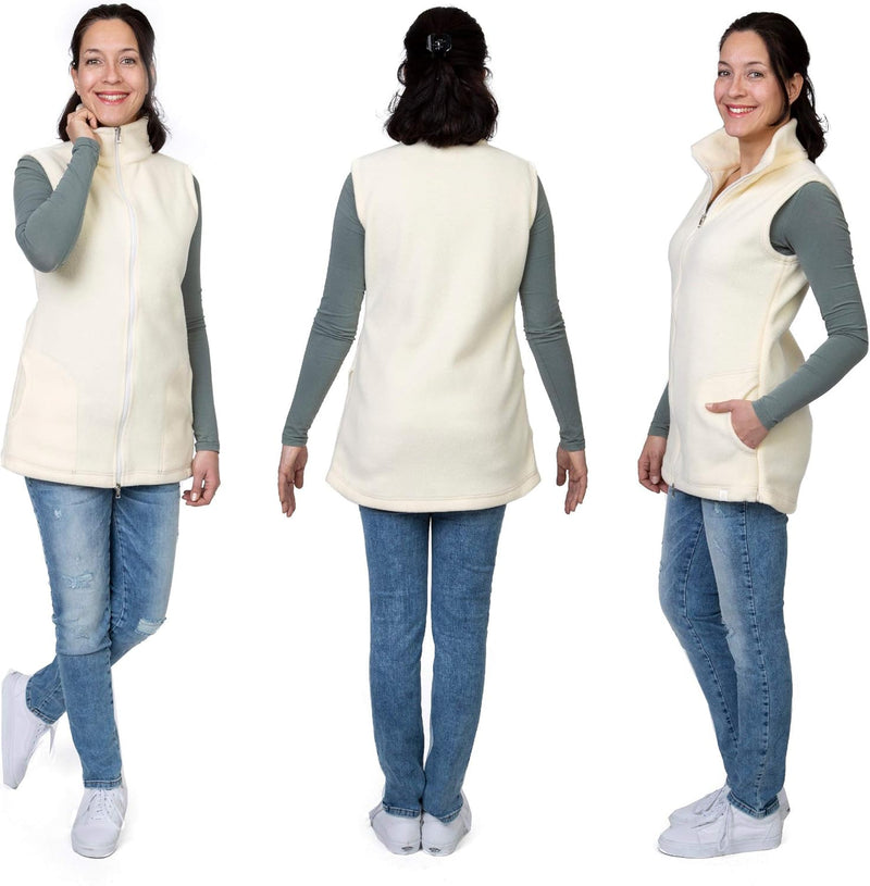 Viva la Mama - Trageweste aus Fleece, Winter Zusatzweste für Tragejacken - RERIK L elfenbein - vorn