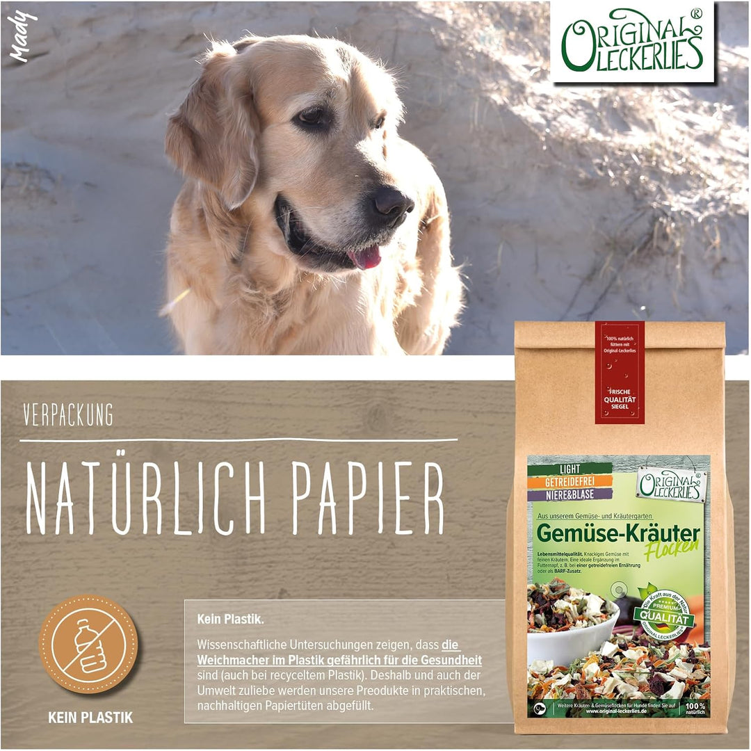 Original-Leckerlies: Gemüse-Kräutermix, 5 kg getreidefreie Gemüseflocken, Hundeflocken, Hundefutter,