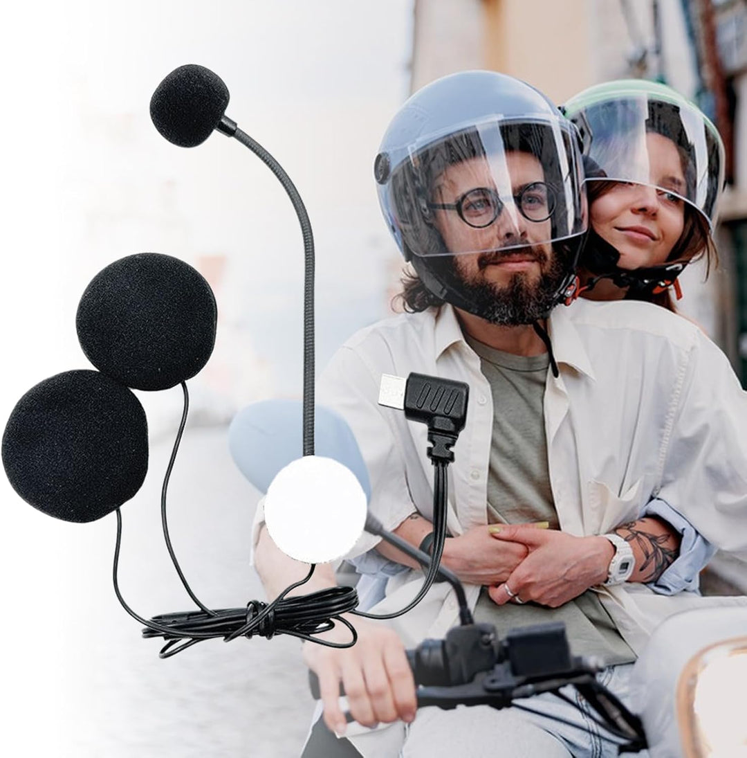 Helmmikrofon und Lautsprecher, Motorradhelm-Mikrofon – Typ-C-Stecker, wasserdicht, High-Definition-R
