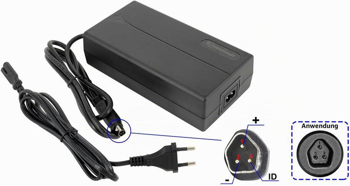 PowerSmart 54,6V Ladegerät Netzteil 48V 2A für Fischer (Modell ab Baujahr 2022) Montis EM 1862.2, Mo