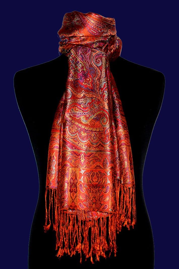 Lorenzo Cana Herrenschal Schaltuch jacquard gewebt 100% Seide 70 x 190 cm Paisley Muster Seidenschal