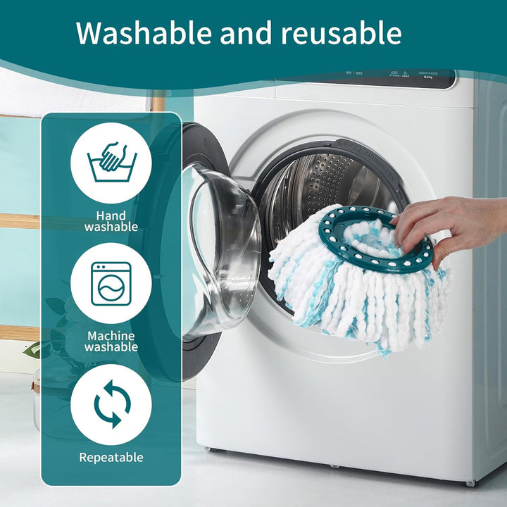 4 Stück Ersatzkopf für Leifheit Clean Twist Disc Mop/Clean Twist Disc, für Leifheit Bodenwischer Ers