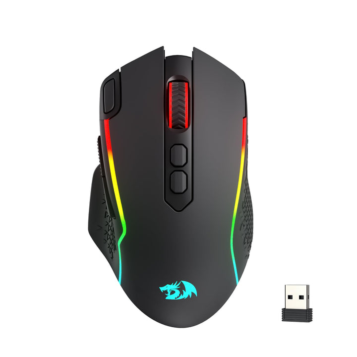 Redragon M810 MAX 3-Modus-Funk-Gaming-Maus, 12000 DPI kabelgebundene/kabellose RGB-Maus mit Schnellf