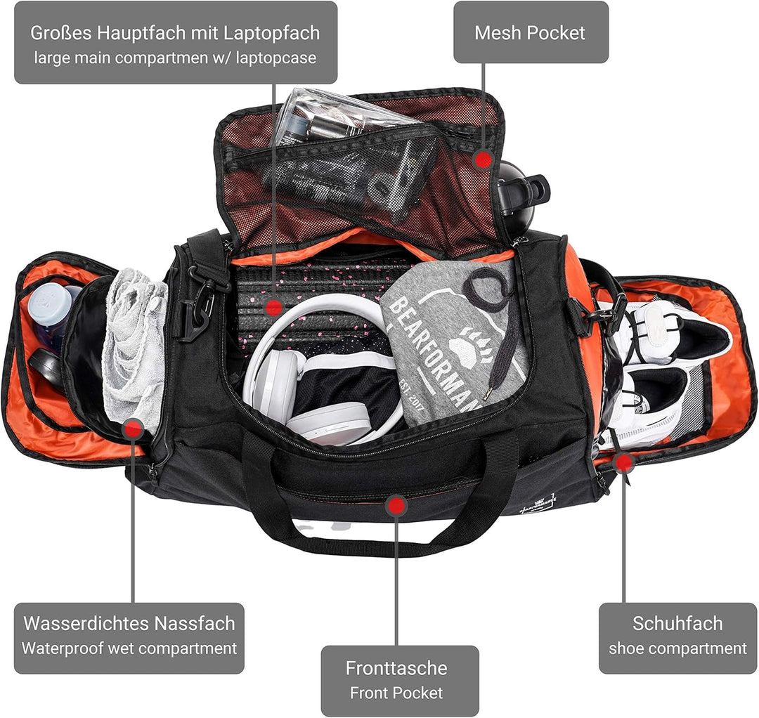 Ultimate Sportbag | nachhaltige Sporttasche mit Schuhfach & Nassfach mit Rucksackfunktion für Herren