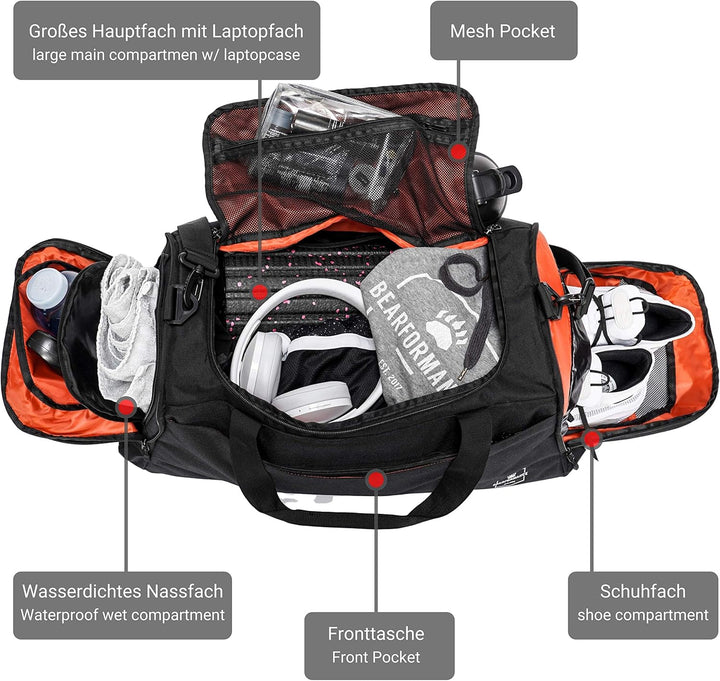 Ultimate Sportbag | nachhaltige Sporttasche mit Schuhfach & Nassfach mit Rucksackfunktion für Herren
