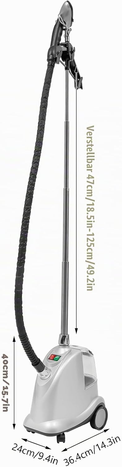 Professioneller Steamer &amp; Dampfglätter Stehender Kleidungsdampfer mit Rollen 2200W Dampfbügler in 60