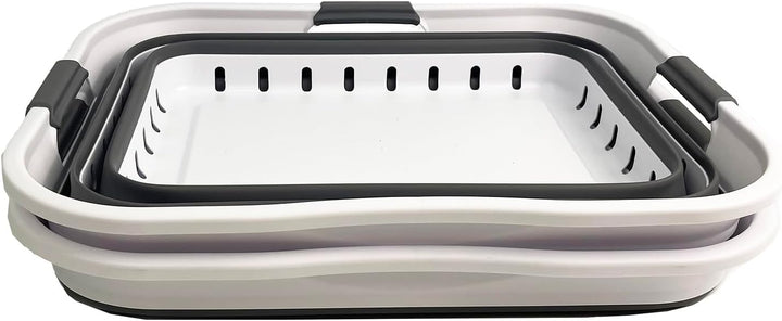 SAMMART 2er-Set 42L faltbarer Aufbewahrungskörbe/-behälter aus Kunststoff – zusammenklappbarer, plat