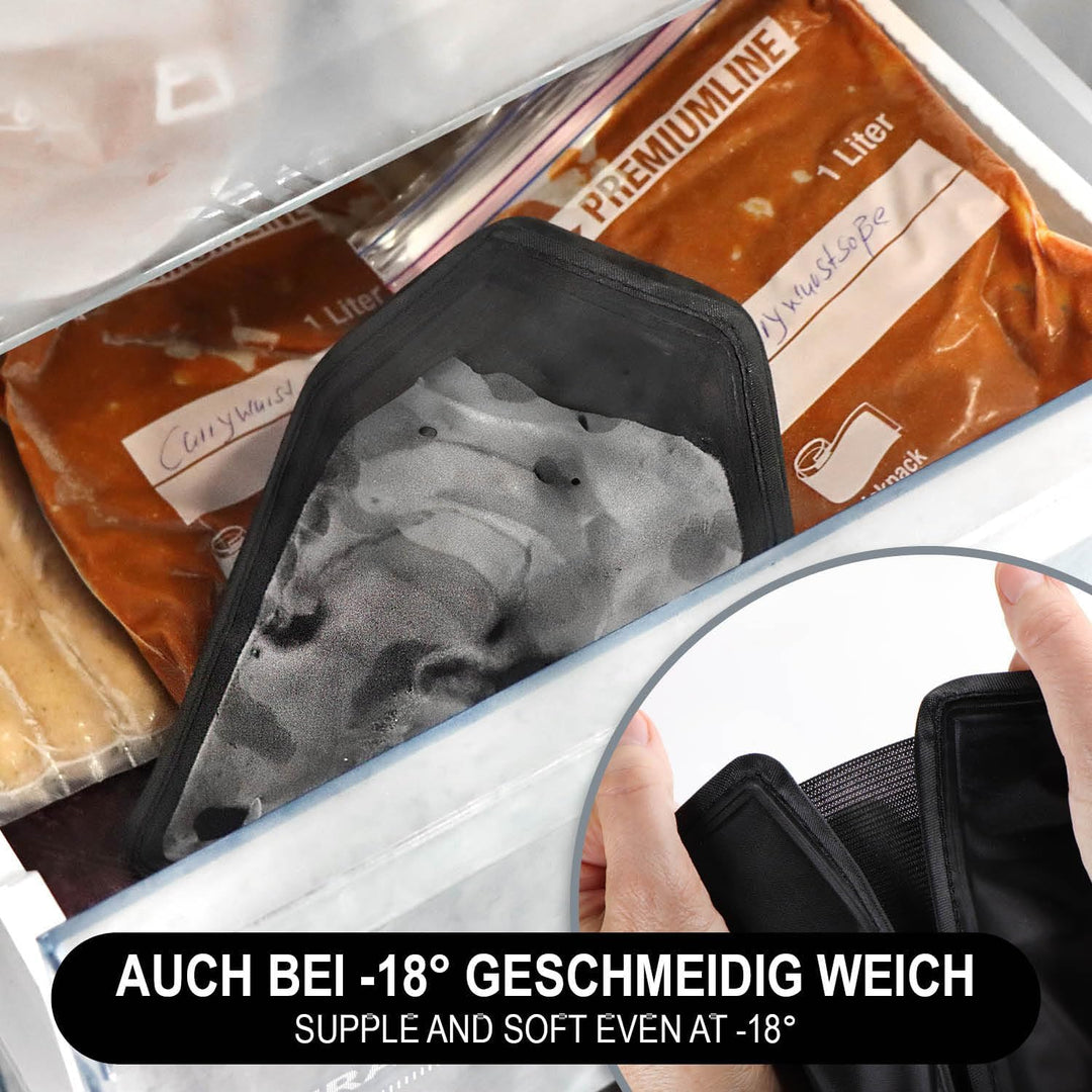 com-four® 2x Flaschenkühler für unterwegs - Sektkühler Manschette mit Gummiband - Kühlmanschette für