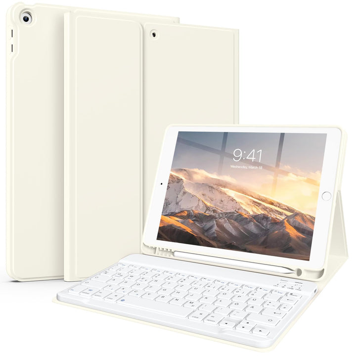 Tastatur Hülle für iPad 10.2 Zoll (9./8./7. Generation - 2021/2020/2019), Soft TPU Rückseite Gehäuse