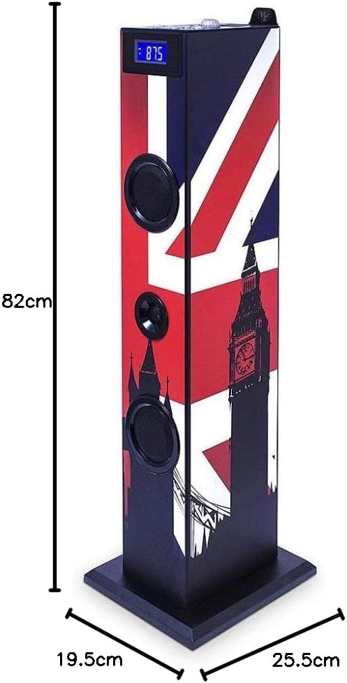 BigBen Sound Tower TW5 Union Jack inkl. Mikrofon, USB-Anschluss und Fernbedienung