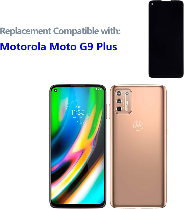 swark LCD Display Kompatibel mit Motorola Moto G9 Plus XT2087-1 (Schwarz ohne Rahmen) LCD Display To