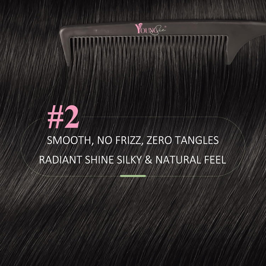 YoungSee Tape Extensions Echthaar Braun Echthaar Extensions Tape Kurz 30cm Tape in Extensions Echtha