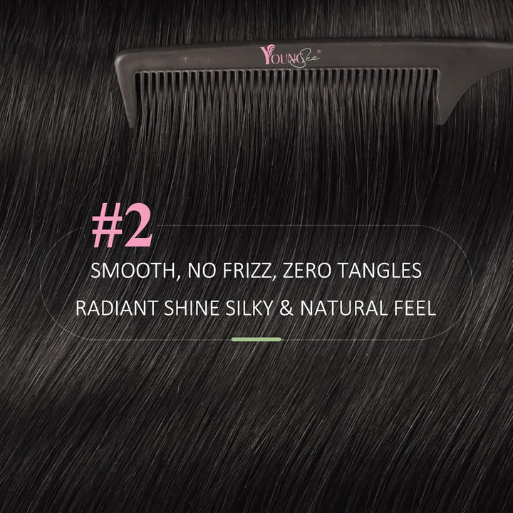 YoungSee Tape Extensions Echthaar Braun Echthaar Extensions Tape Kurz 30cm Tape in Extensions Echtha