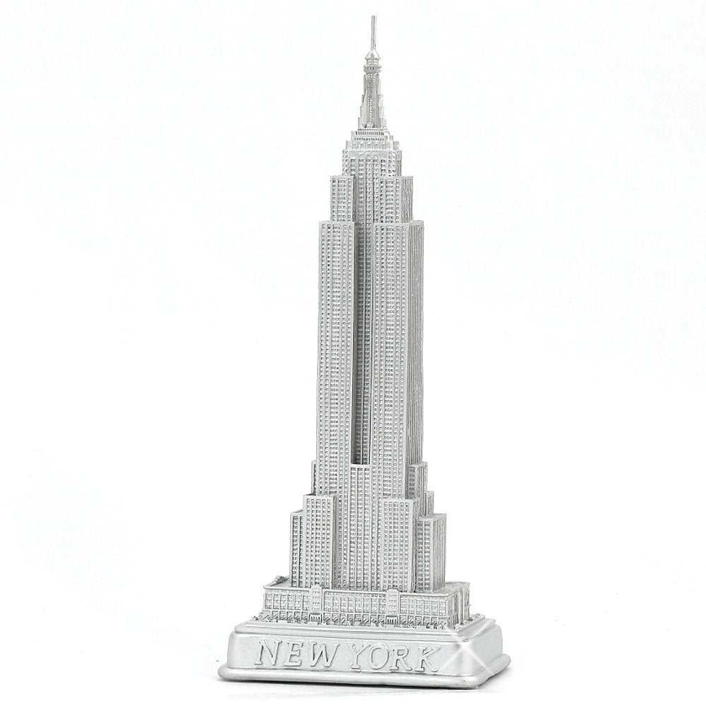 Empire State Building Statue from New York City Silver 23cm NYC Statues Collection