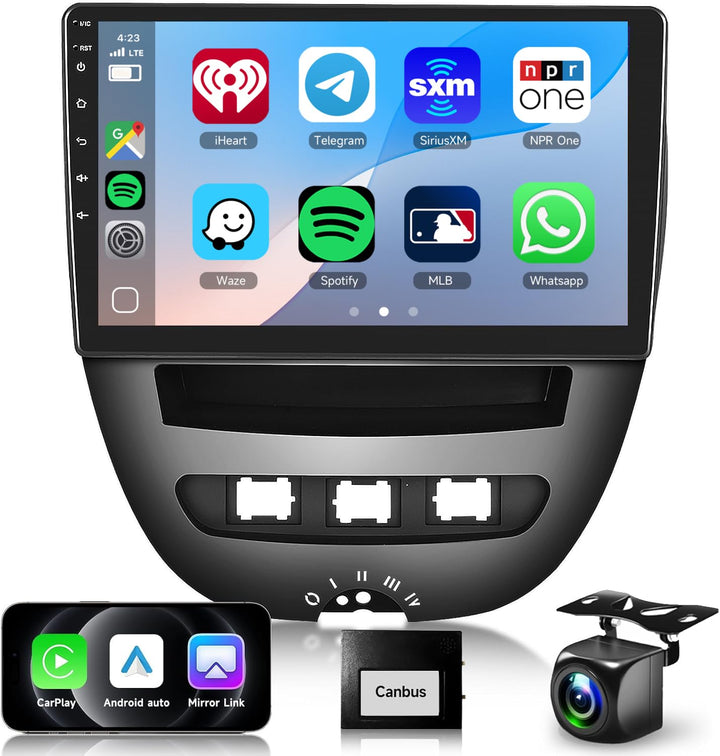 6G+128G Kabelloses Carplay-Autoradio für Peugeot 107/Citroen C1/Toyota Aygo mit 10,1 Zoll IPS-Touchs