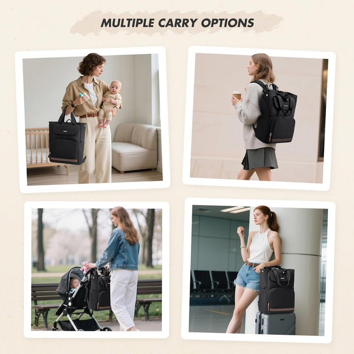 GOLF SUPAGS 25L Baby Wickelrucksack mit Tragbarer Wickelauflage und Kinderwagengurte, Lsoliertes Lun
