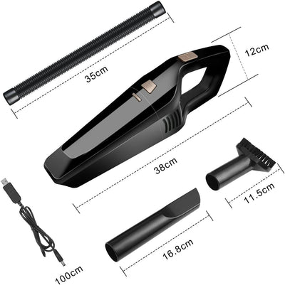 URAQT Handstaubsauger Akku Beutellos, Autostaubsauger 120W/2200 mAh Handsauger Kabellos, Tragba Akku
