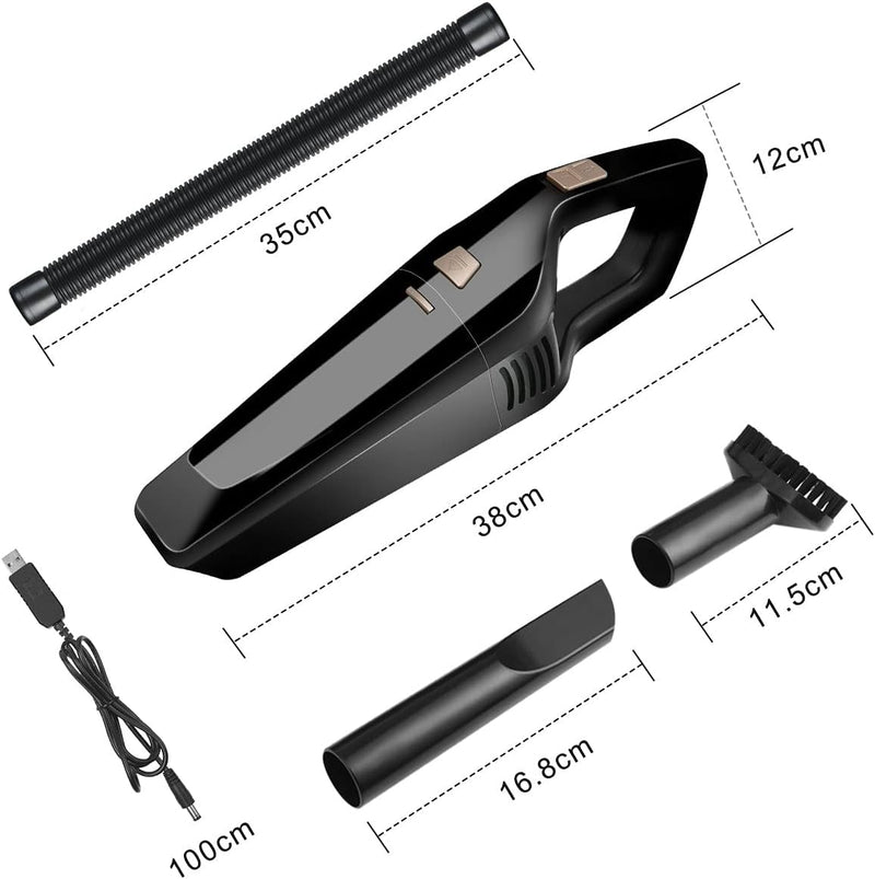 URAQT Handstaubsauger Akku Beutellos, Autostaubsauger 120W/2200 mAh Handsauger Kabellos, Tragba Akku