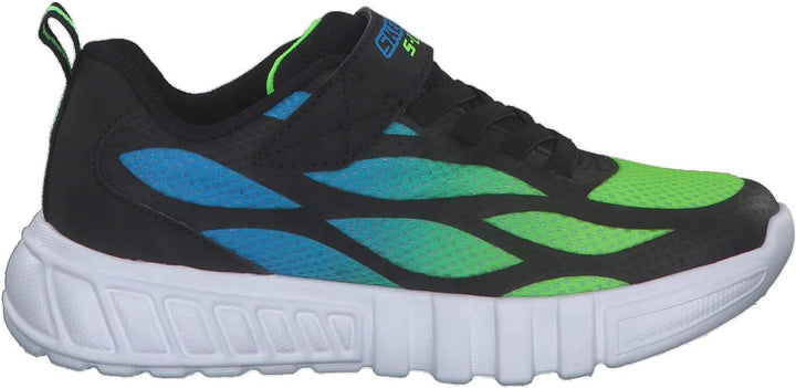 Skechers Jungen Flex-glow Dezlom Sneaker 28.5 EU Black Synthetic Textile Blue Lime Trim, 28.5 EU Bla