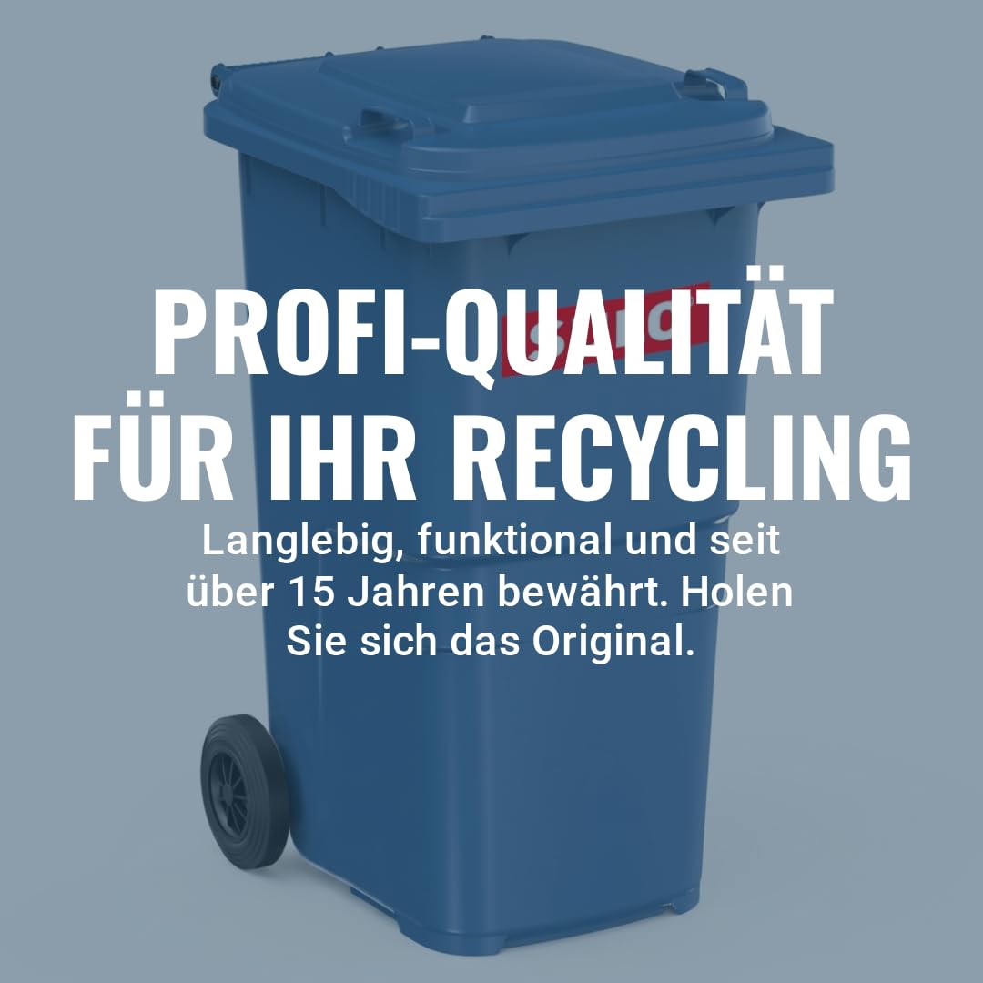 plasteo SULO Mülltonnen 2X 240L HD-PE UV-beständig Made in Germany | 2 robuste 240L Abfalltonnen aus