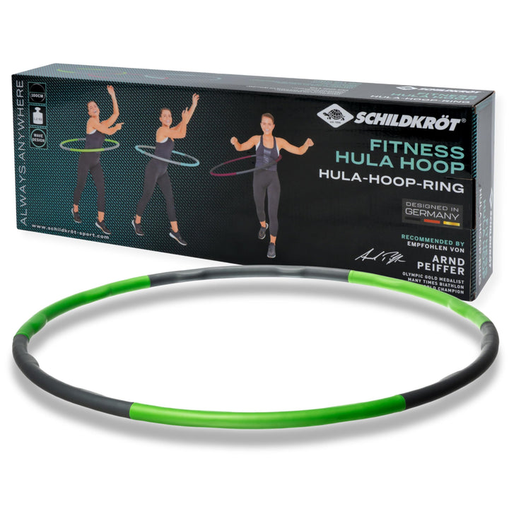 Schildkröt Fitness-Hoop, Hula-Hoop Reifen in 4-Farb Karton Hula-Hoop Ø100cm, Grün-Anthrazit, 960035
