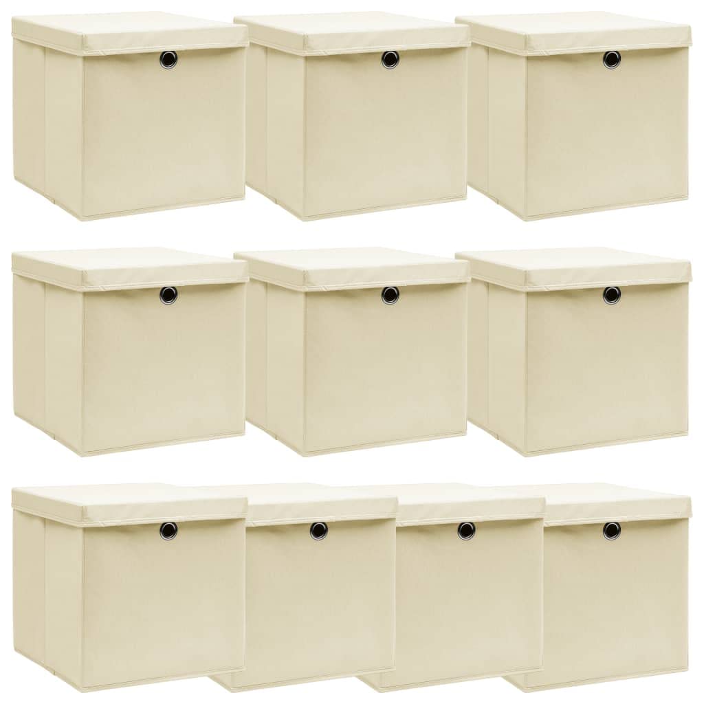 10 Stück Aufbewahrungsbox Mit Deckel 32X32X32 cm Faltbox Mit Fingerloch Storage Boxes Faltbarer Orga
