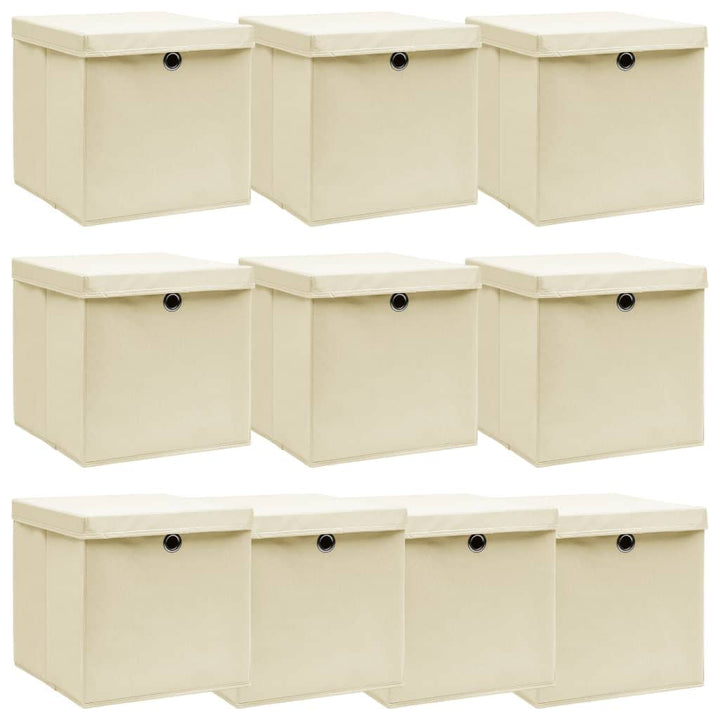 10 Stück Aufbewahrungsbox Mit Deckel 32X32X32 cm Faltbox Mit Fingerloch Storage Boxes Faltbarer Orga