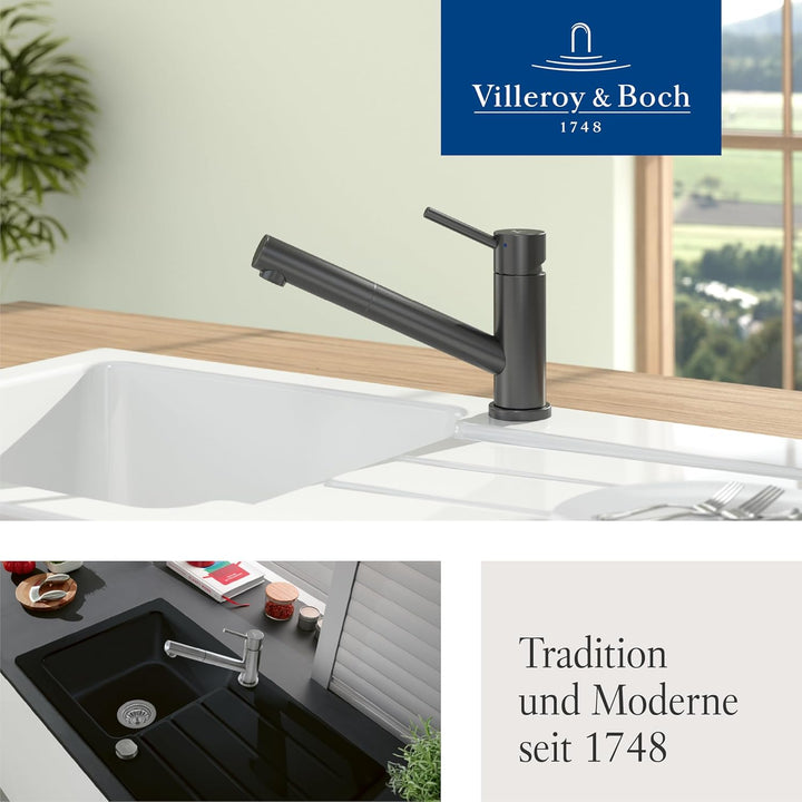 Villeroy & Boch Como Shower | Niederdruck | Einhand-Küchenarmatur mit herausziehbarer Handbrause | A