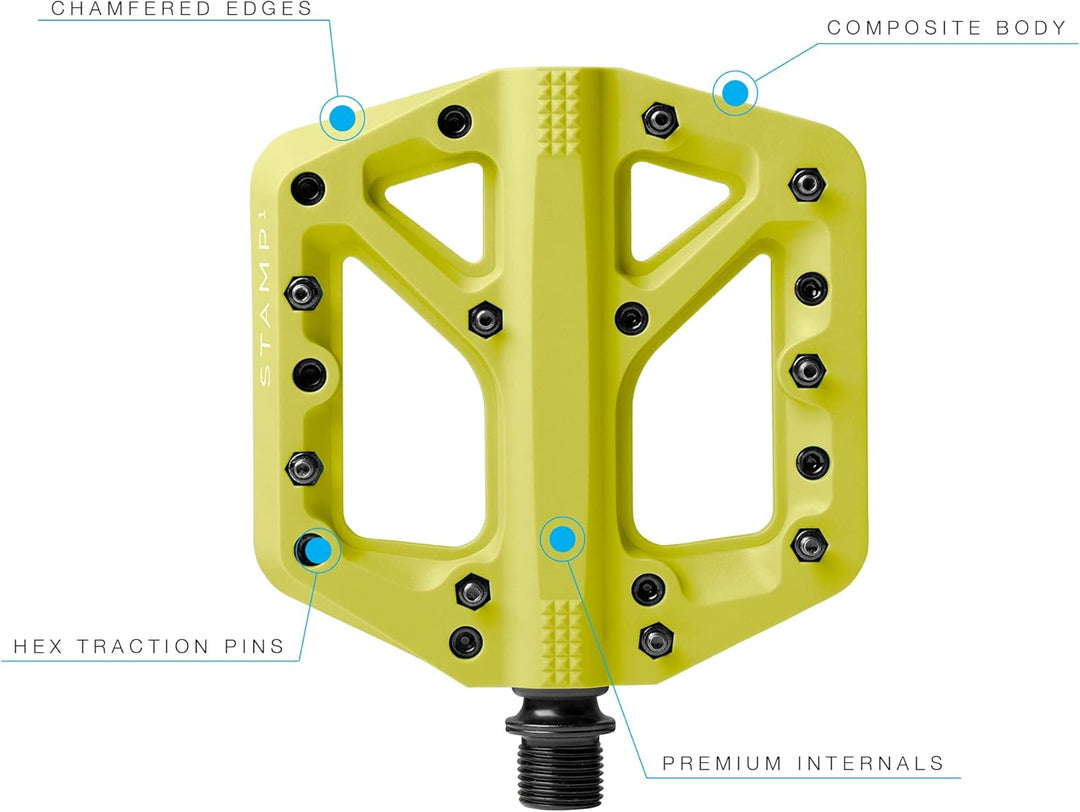 Crankbrothers Stamp Flat BMX/MTB Fahrradpedal – Plattform-Fahrradpedal, minimales Profil, Verstellba