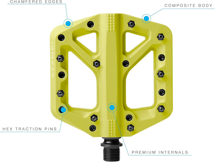 Crankbrothers Stamp Flat BMX/MTB Fahrradpedal – Plattform-Fahrradpedal, minimales Profil, Verstellba