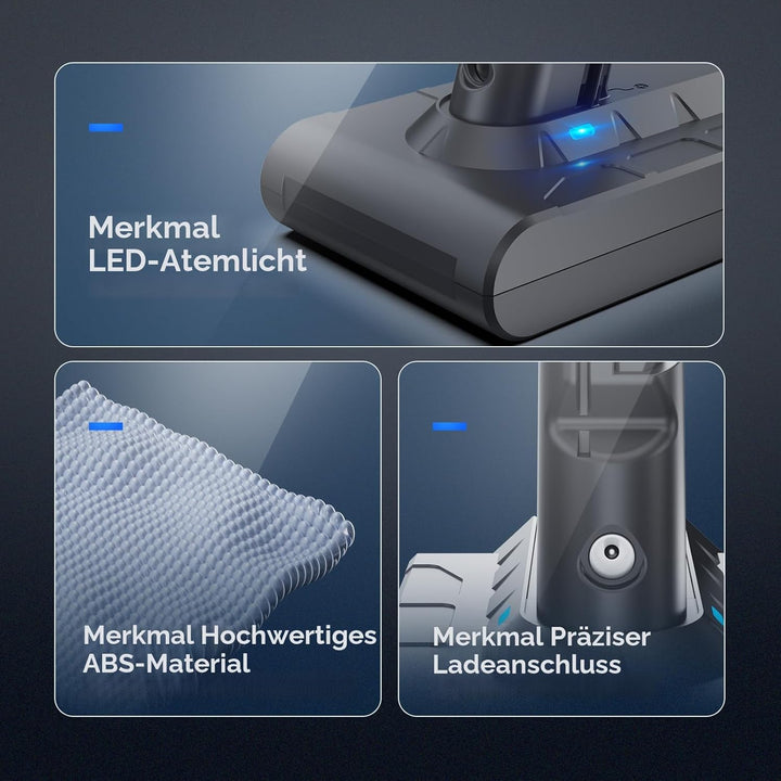 6500mAh V7 Akku, Ersatzakku für Dyson V7 Akku mit SV11 V7 Animal Trigger Abosolute Motorhead Pro Flu