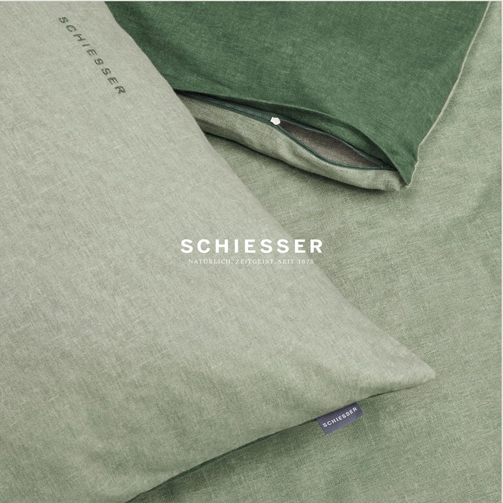 Schiesser Bettwäscheset Doubleface | Feinbiber | 100% Baumwolle aus nachhaltiger Produktion | 155x22