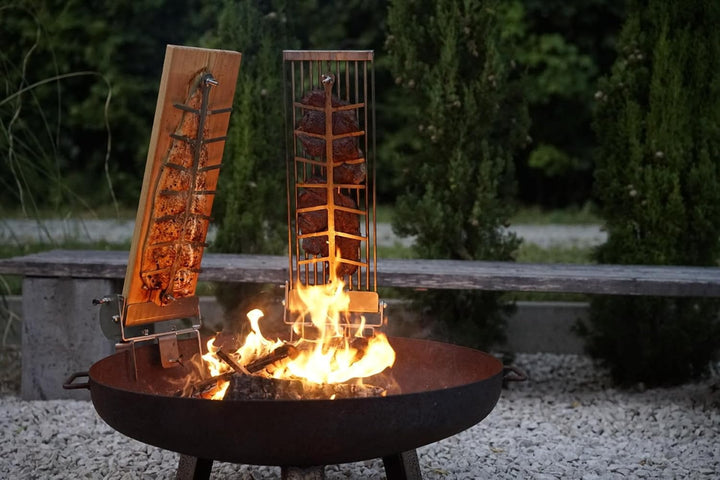 XXL Profi Flammlachsbrett ~ RASTVERSTELLUNG ~ Feuerschale Kugelgrill Flammlachs Flammlachsbretter (S