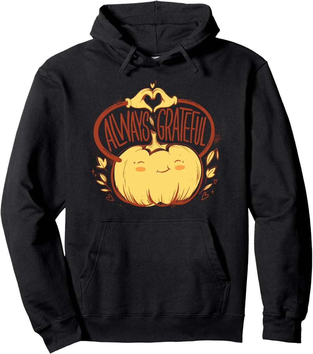 Immer dankbar l Niedliches Happy Pumpkin Thanksgiving Zitat Pullover Hoodie