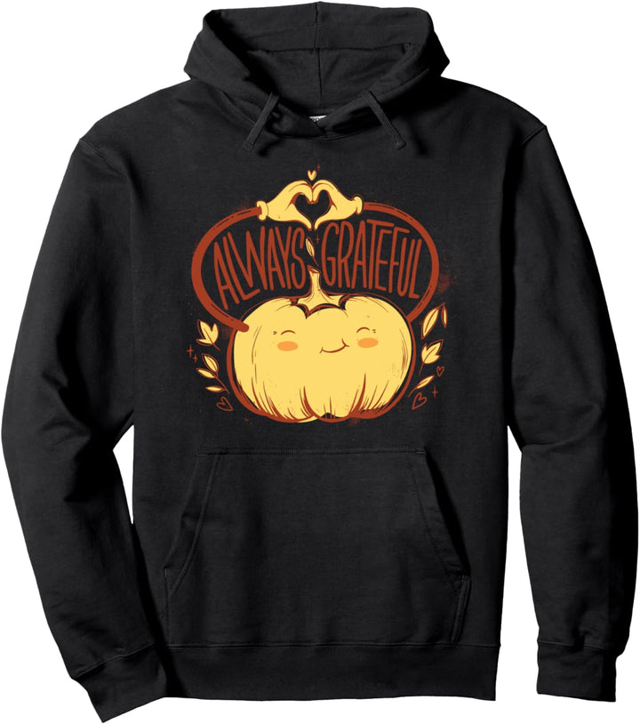 Immer dankbar l Niedliches Happy Pumpkin Thanksgiving Zitat Pullover Hoodie