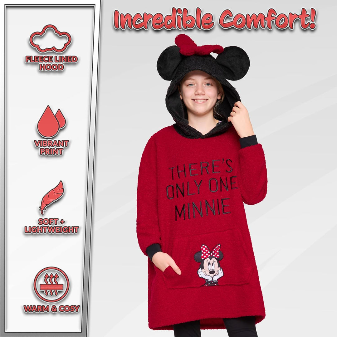Disney Hoodie Decke Mädchen, Kuscheldecke mit Ärmeln, Fleece Kapuzenpullover, Hoodie Mädchen Geschen
