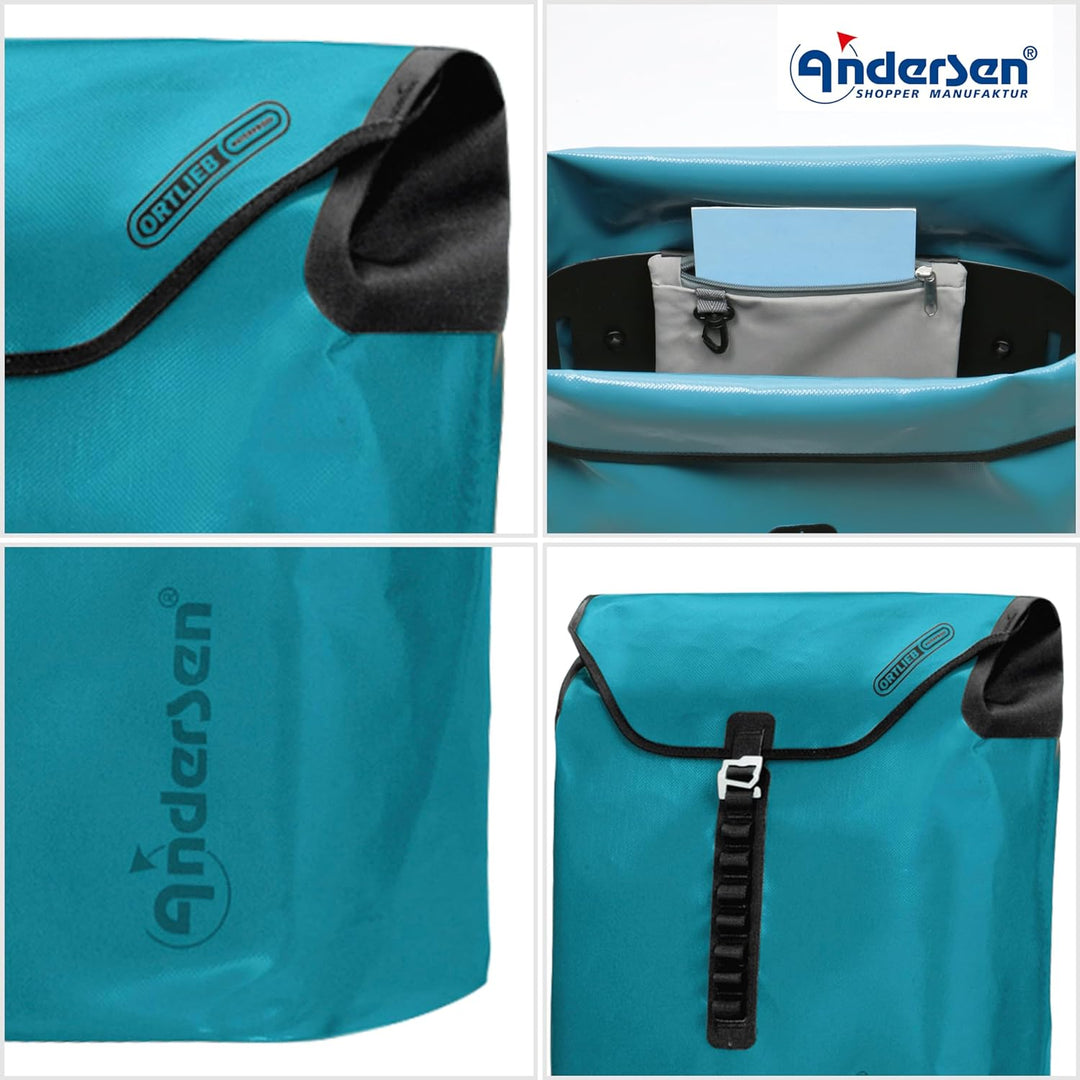 Andersen Shopper Royal mit Kugellager Alu klappbar mit Kugellagerrad Ø 25 cm und 49 Liter Tasche Ort
