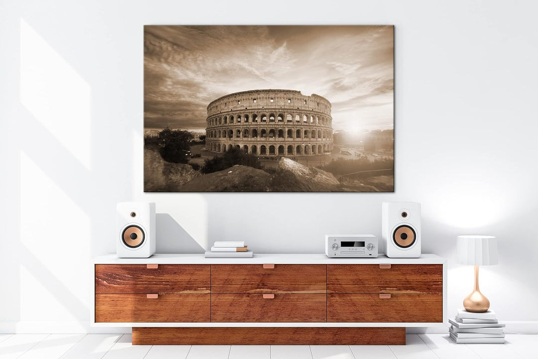 deyoli das Kolosseum in Rom Format: 80x60 cm Effekt: Sepia als Leinwandbild, Motiv fertig gerahmt au